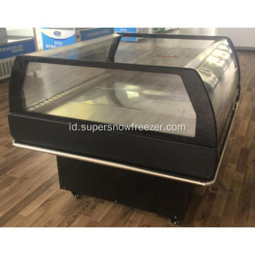 Etalase promosi chiller display terbuka supermarket kecil